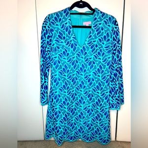 LILLY PULITZER DEVINA BLUE LACE DRESS SIZE 6